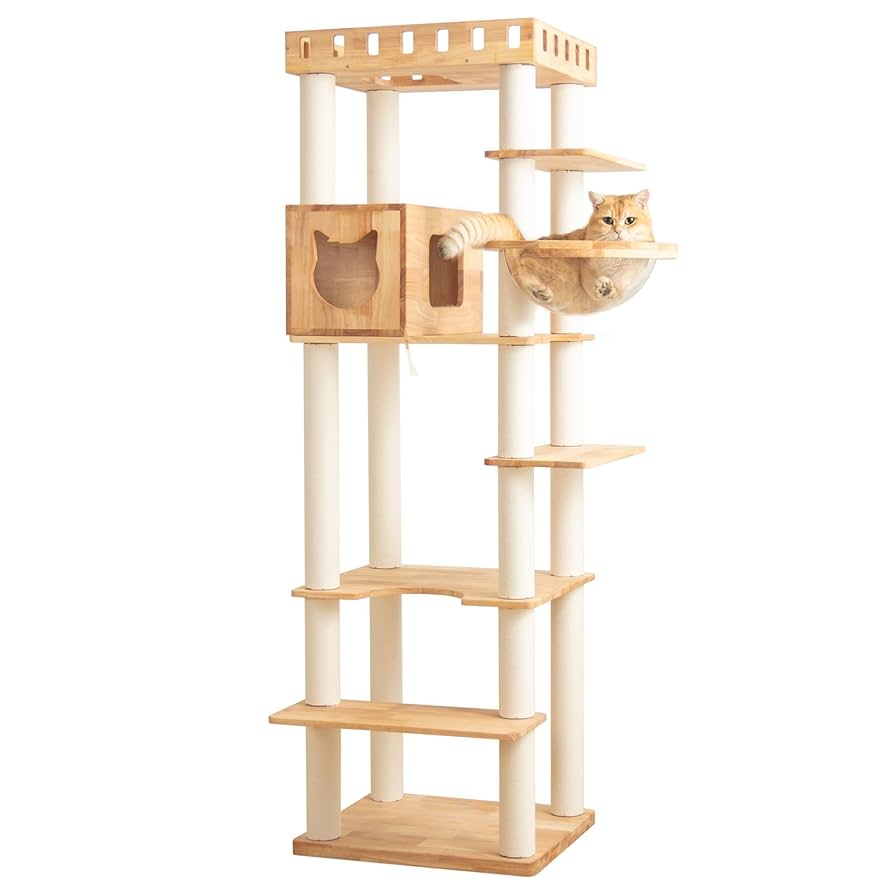 PETTIFUL キャットタワー 木製 【天然木使用】(jjm-90755) Amazon | PETTIFUL キャットタワー 木製 【天然木使用】 大型
